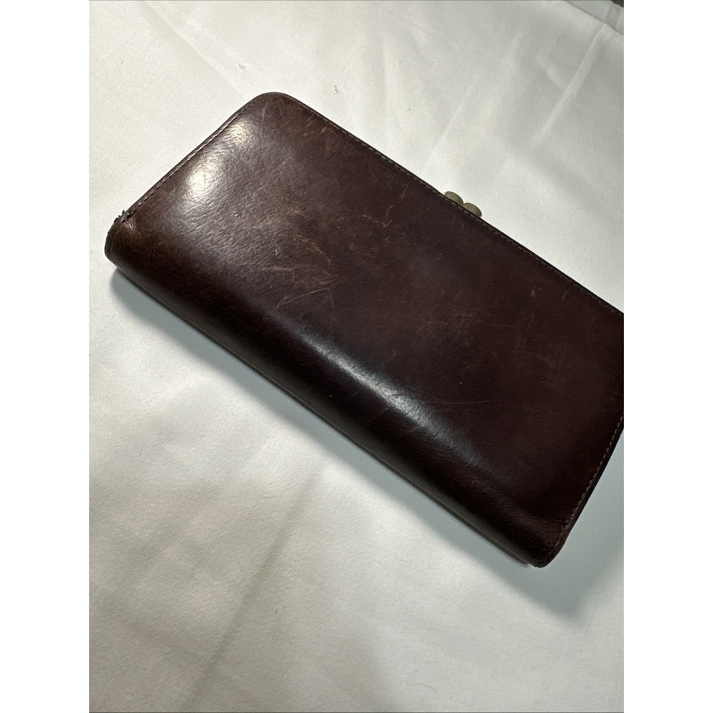 RARE COACH Vintage Brown Leather Wallet Organizer Checkbook Coin Purse Gold Tone - Picture 4 of 16